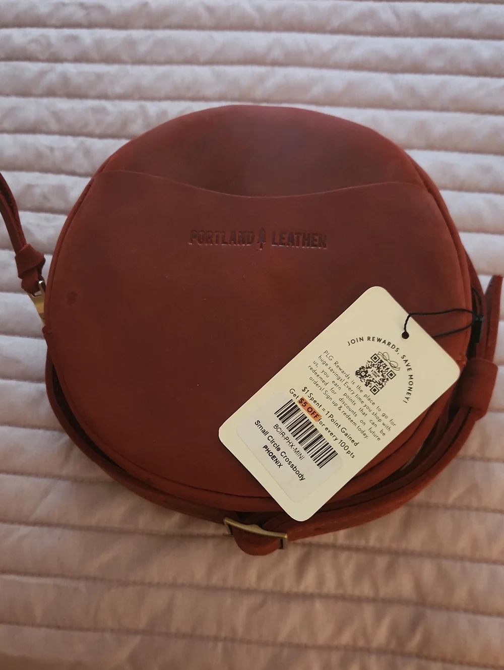 Portland Leather Circle Crossbody Bag in Phoenix Color